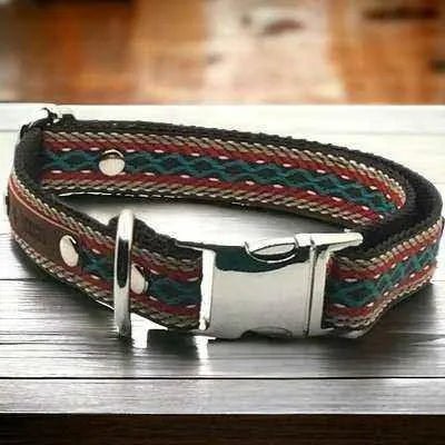 Designer Paws: Stylish Handcrafted Cotton Collar for Medium Dogs-0