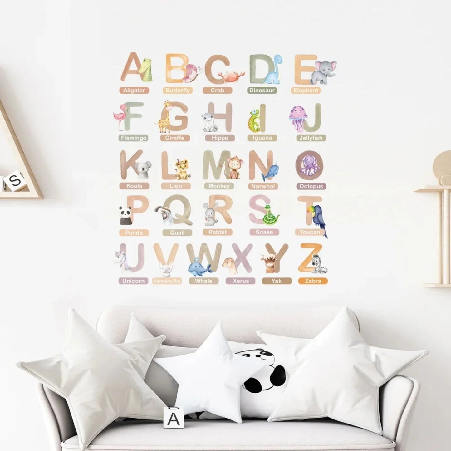 Live Vida Alphabet Wall Stickers with Animal Figures 26 pcs