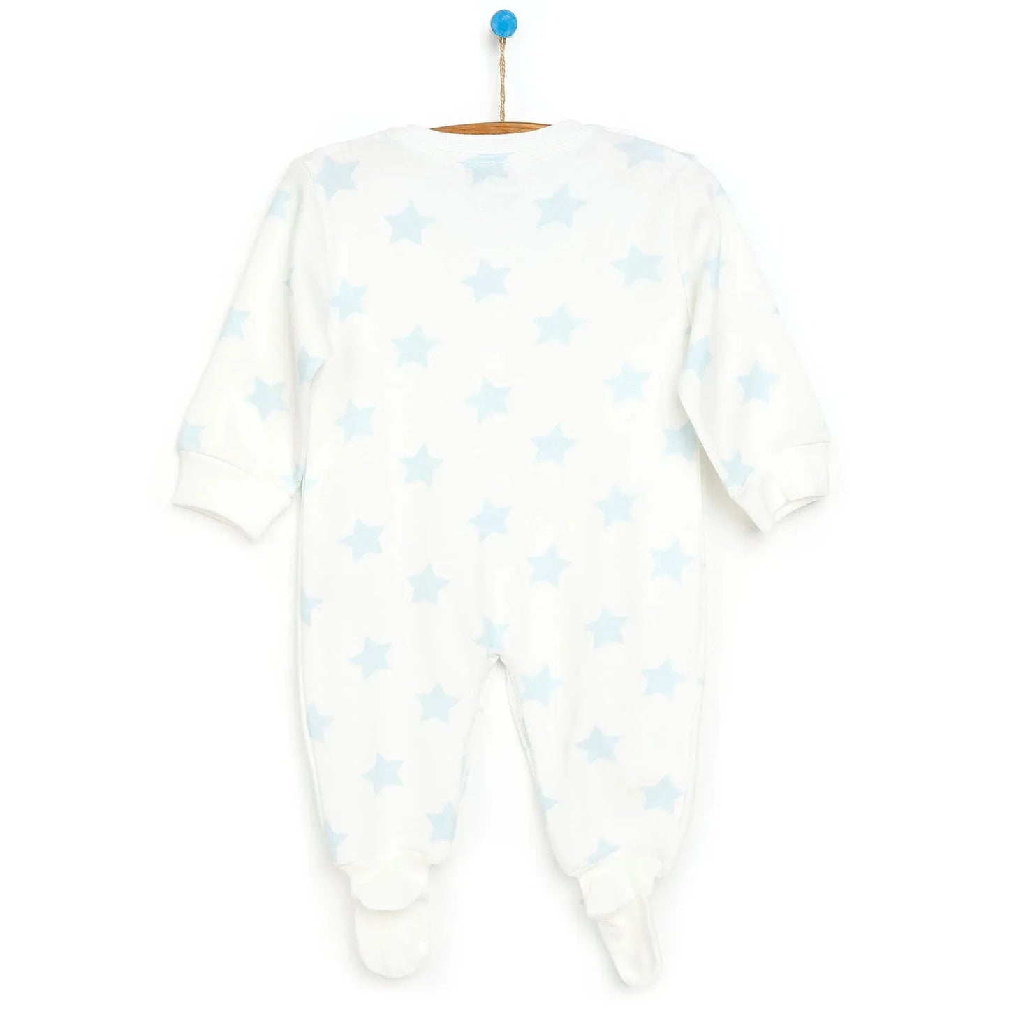 HelloBaby Newborn Baby Boy Footed Jumpsuit - Ecru