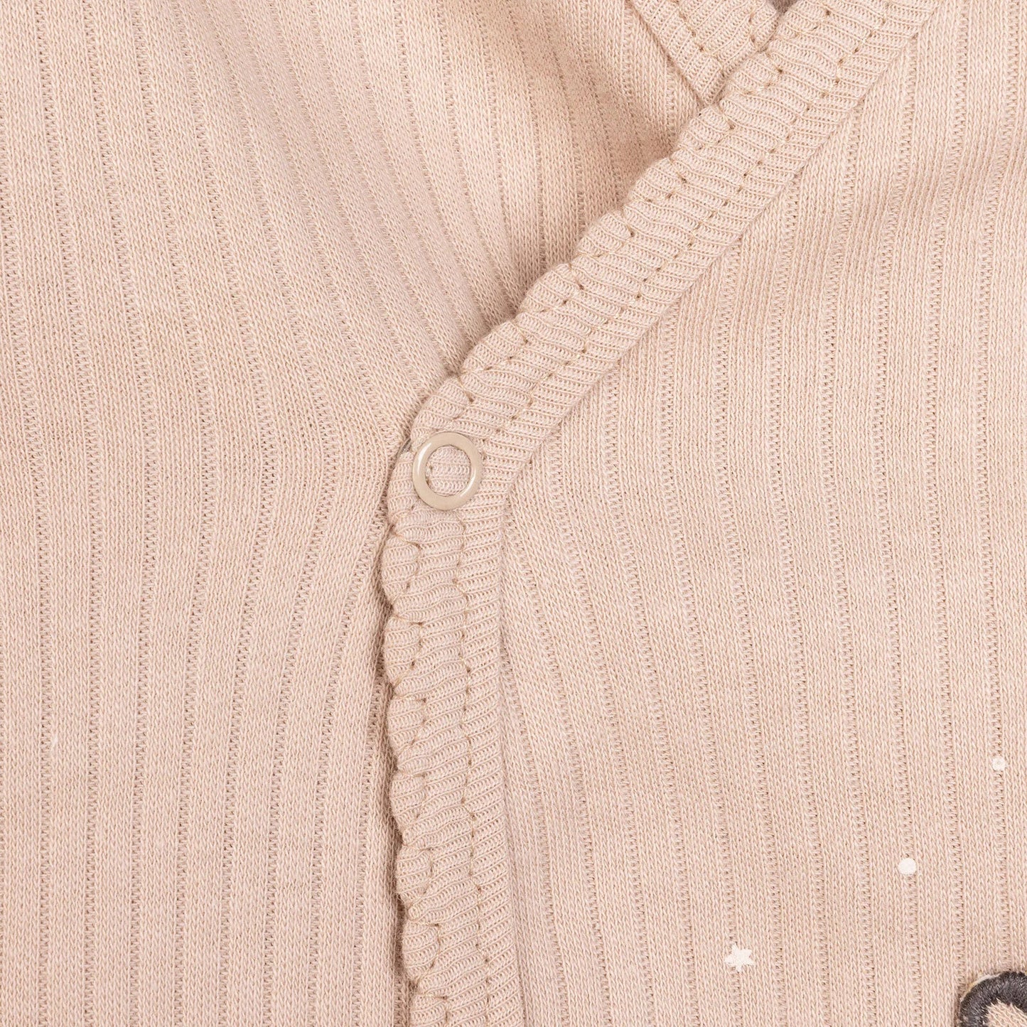 Bebetto Newborn Baby Girl Top-Footed Jumpsuit- Hat - Beige