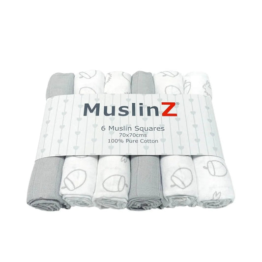 MuslinZ Muslin Squares 70x70cm 6 pcs - Woodland