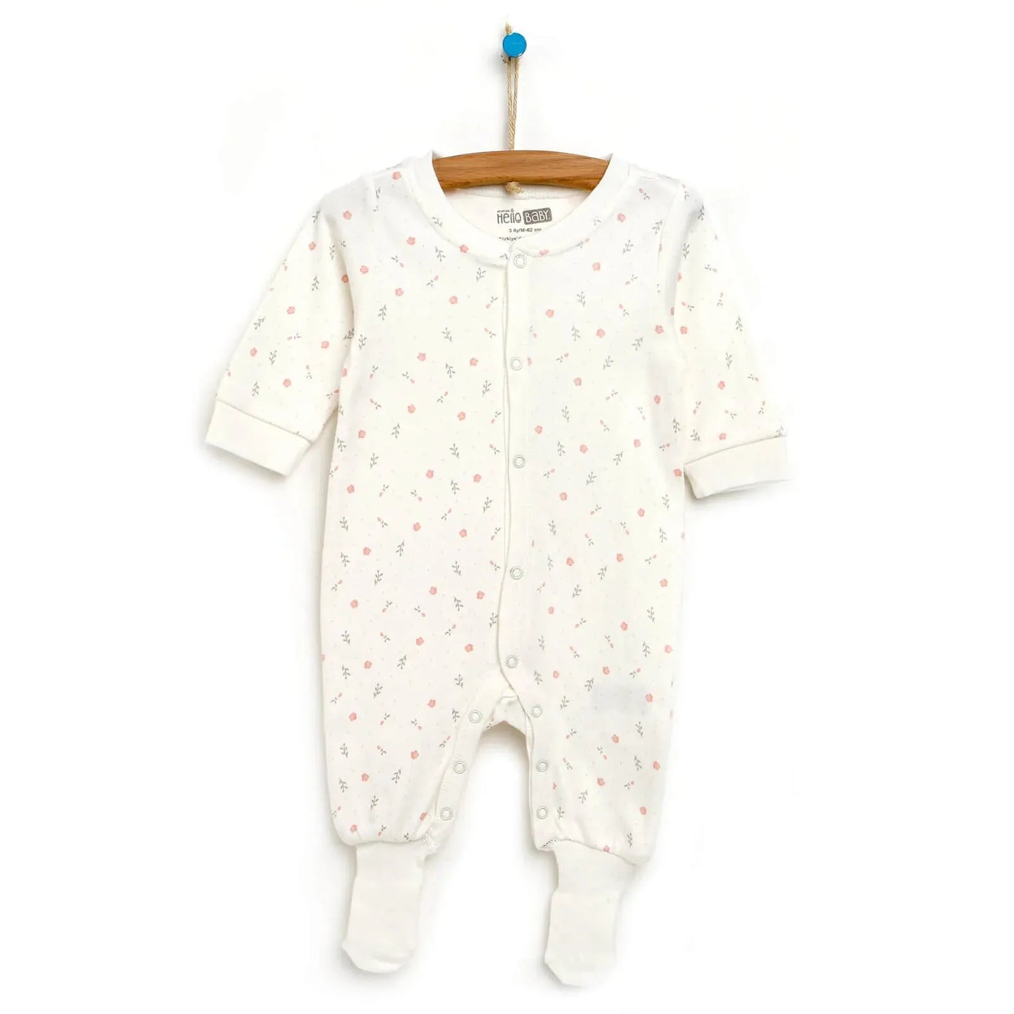 HelloBaby Newborn Baby Girl Footed Jumpsuit - White