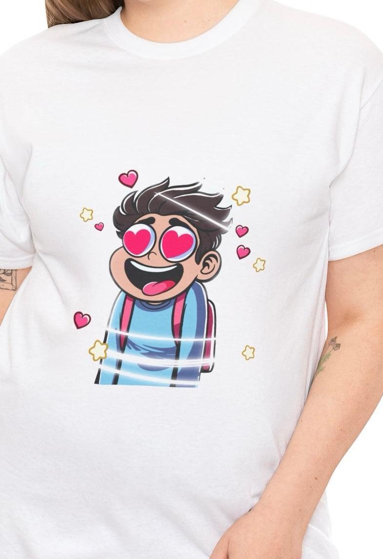 Dizzy with Love T-Shirt | Whimsical Cartoon Heart - Eyes Tee - mezetto KEOLIX KEOLIX