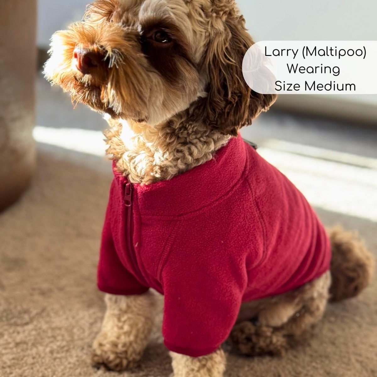 Dog Fleece Coat - Berry Red - mezetto PupClub Couture PupClub Couture