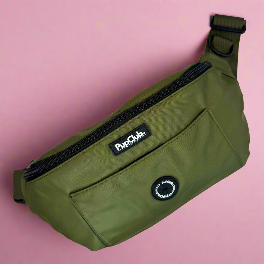 Dog Walking Bum Bag - Khaki Green - mezetto PupClub Couture PupClub Couture