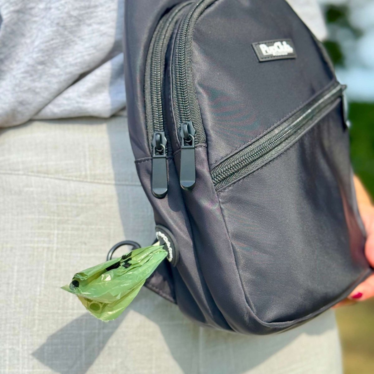 Dog Walking Sling Backpack - Black - mezetto PupClub Couture PupClub Couture