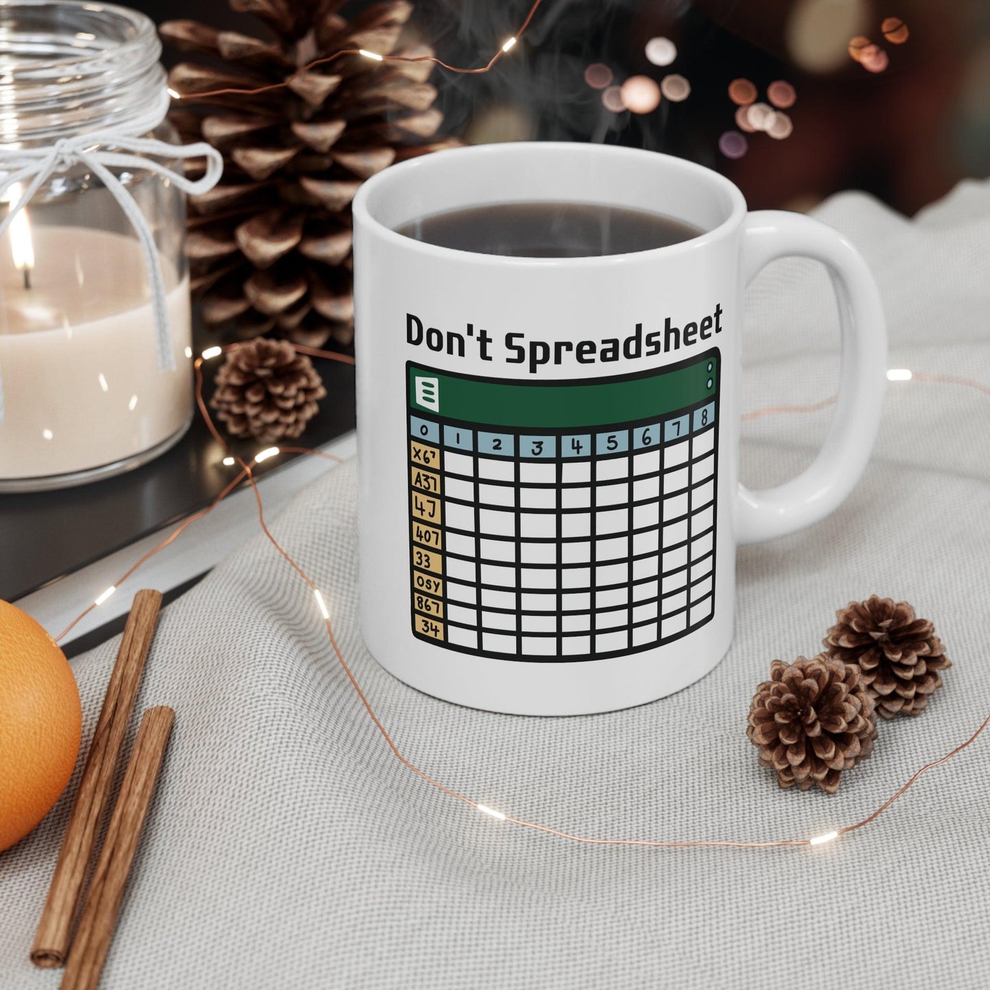 Don’t Spreadsheet Mug | Excel Pun 11 oz Gift - mezetto KEOLIX KEOLIX