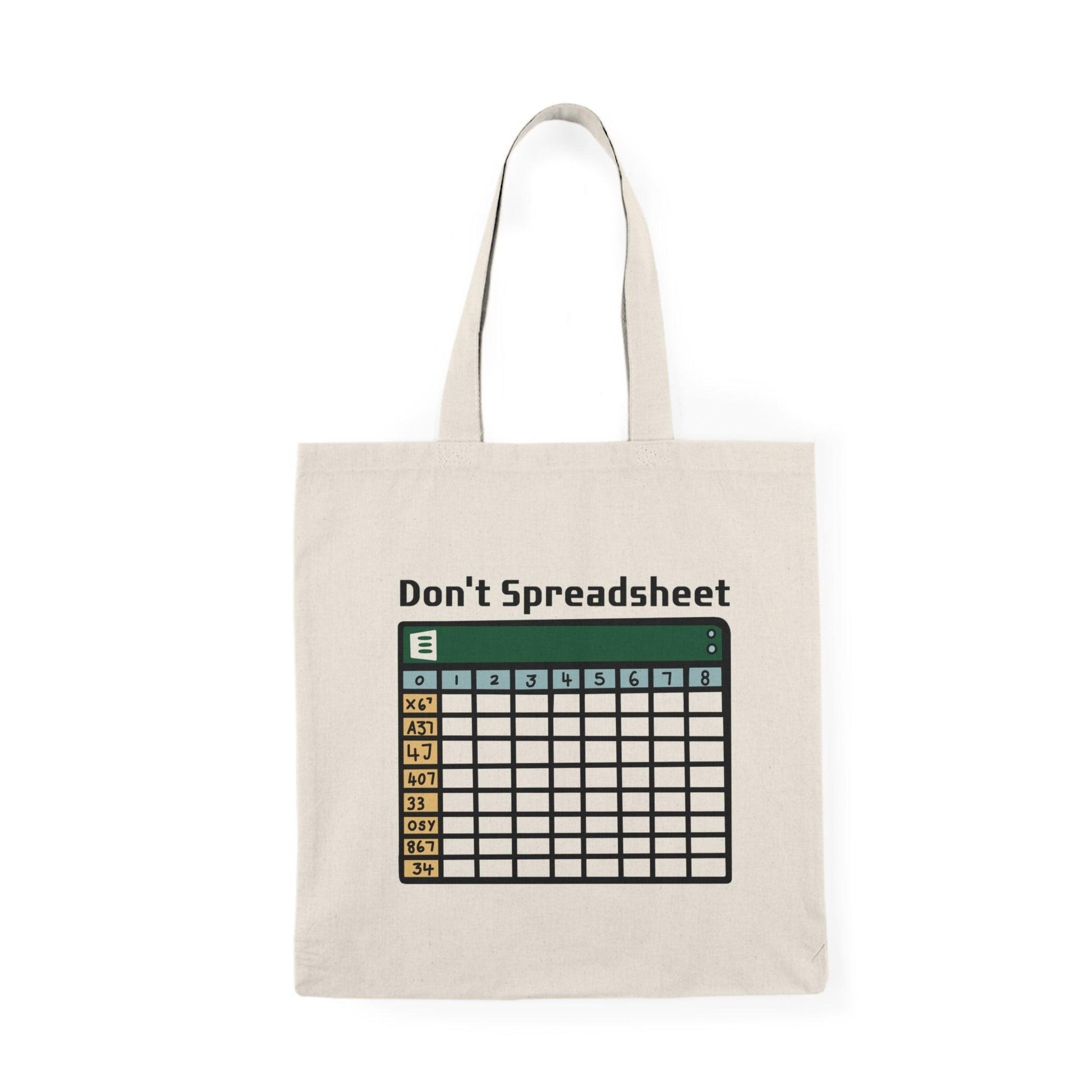 Don't Spreadsheet Tote Bag – Funny Excel Office Gift - mezetto KEOLIX KEOLIX