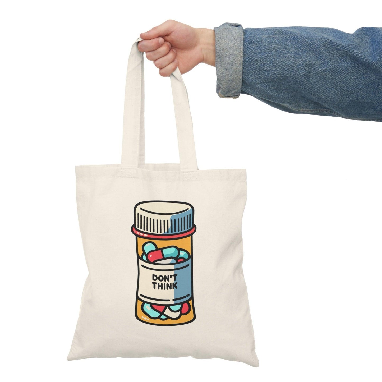 Don't Think Tote Bag – Satirical Pill Bottle Design - mezetto KEOLIX KEOLIX