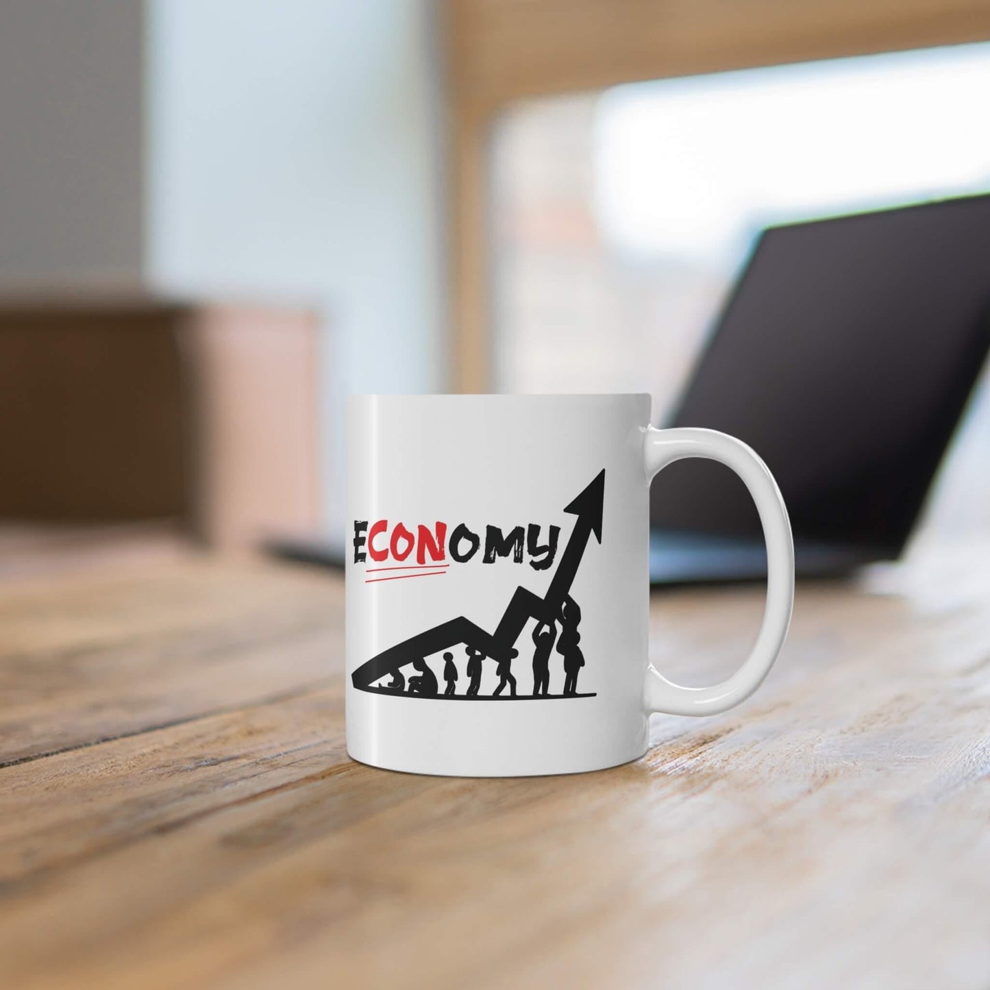 e - CON - omy Ceramic Mug | Satirical 11 oz Coffee Cup - mezetto KEOLIX KEOLIX