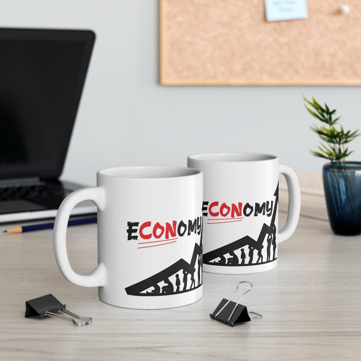 e - CON - omy Ceramic Mug | Satirical 11 oz Coffee Cup - mezetto KEOLIX KEOLIX