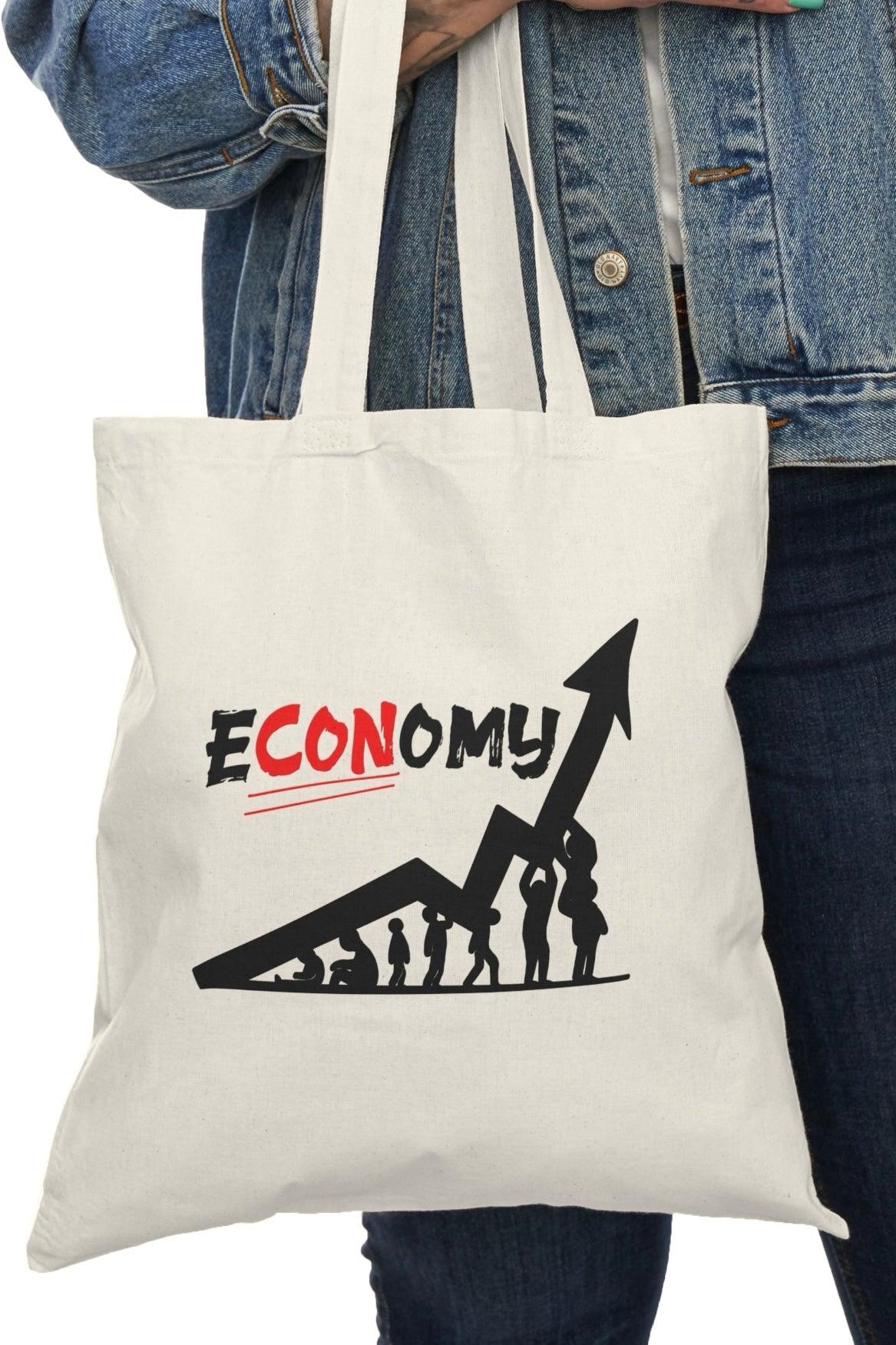 E - CON - omy Tote Bag | Satirical Recycled Cotton Shopper - mezetto KEOLIX KEOLIX