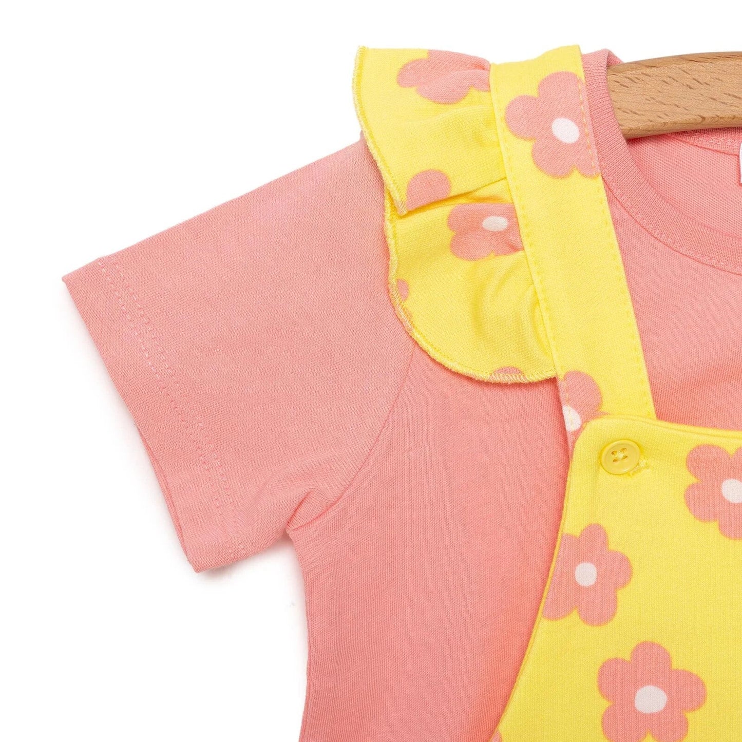 HelloBaby Girl Flowers Patterned Overall - Salmon