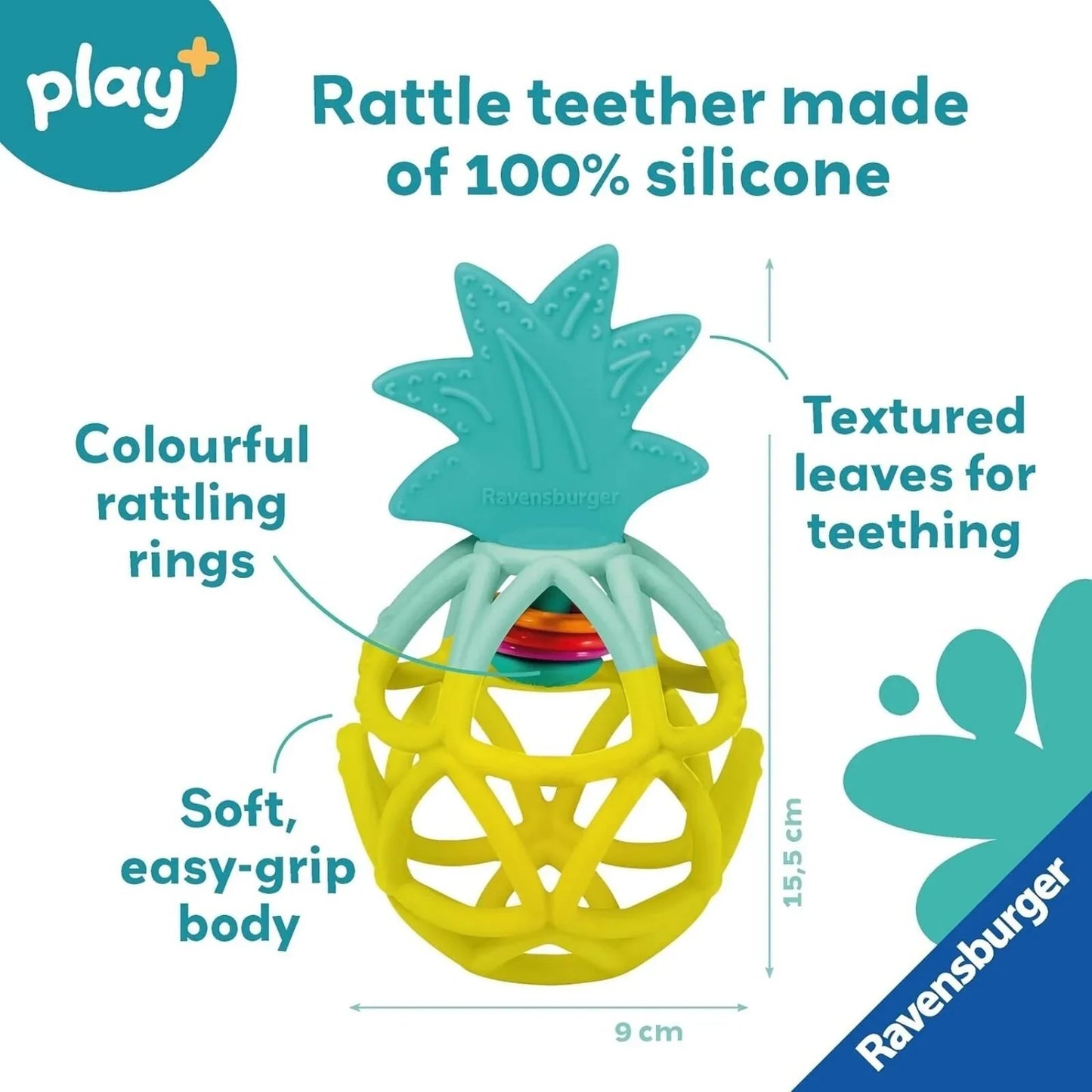 Play+ Rattle & Teether Pineapple