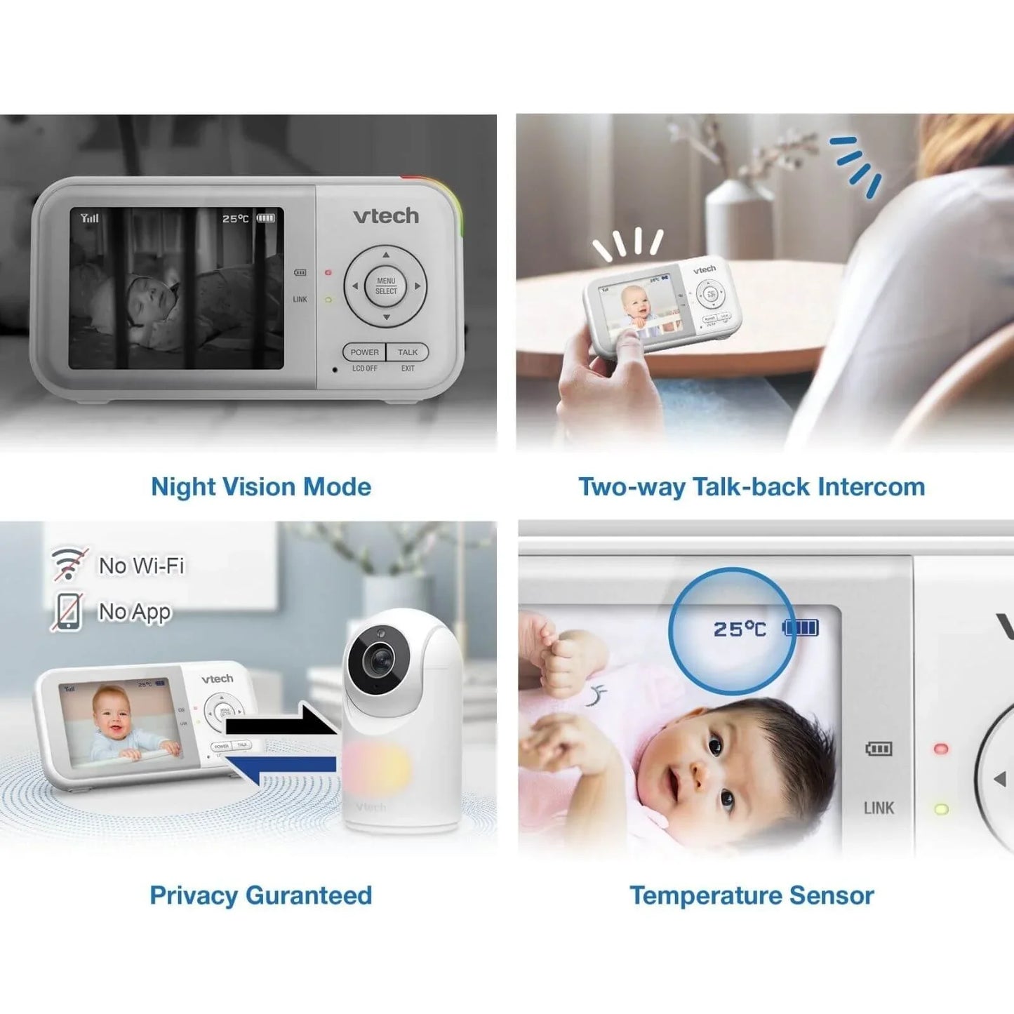 VTech - VM3263 2.8" Pan & Tilt Video Monitor with Night Light