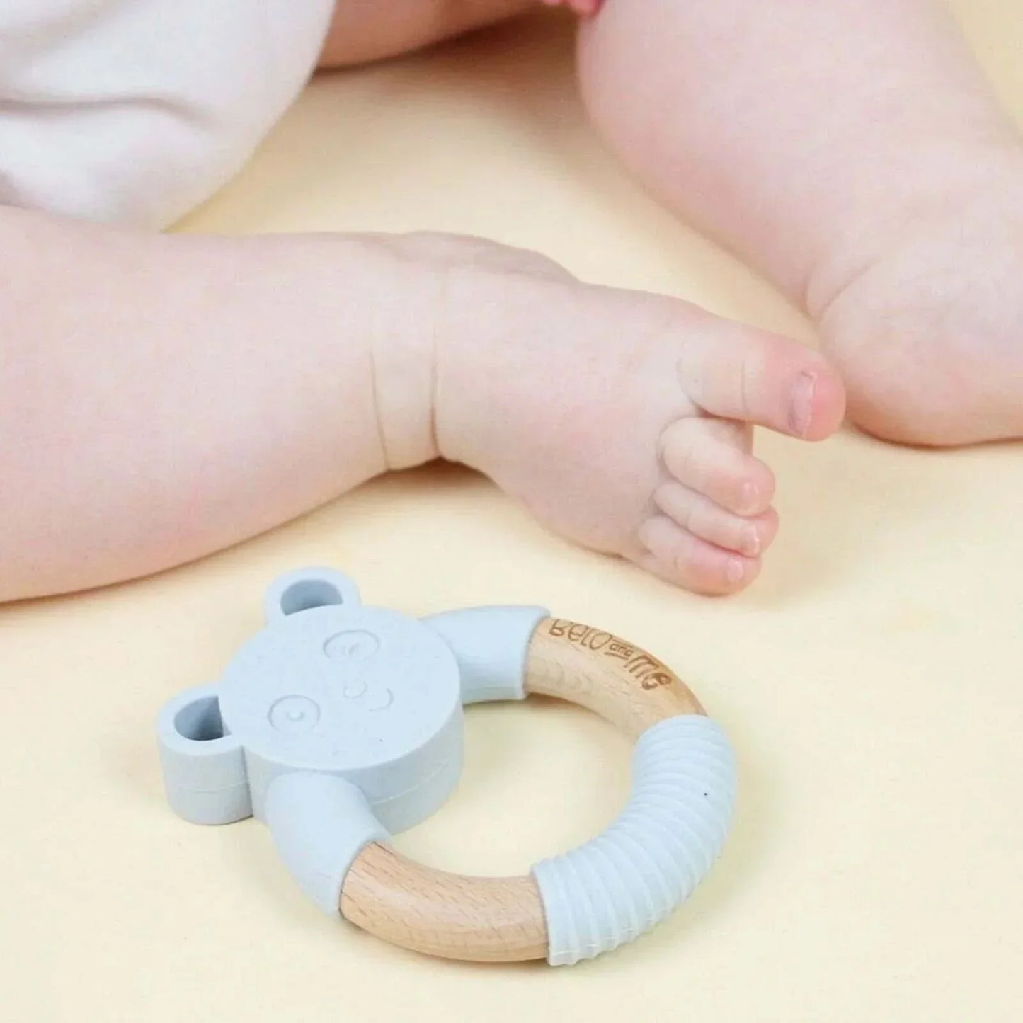 Belo&Me Penny Panda Animal Wood Teether 3+ months - Blue