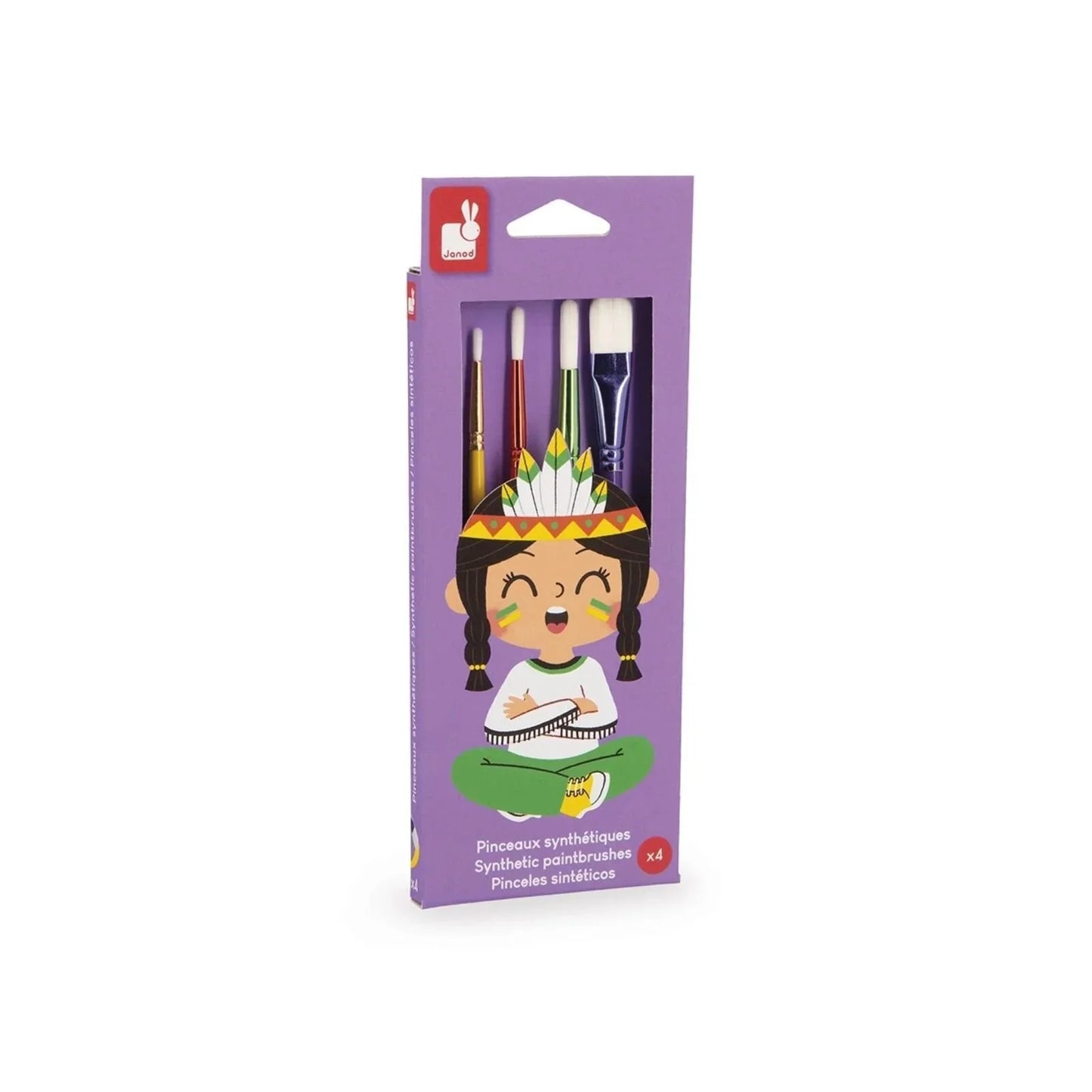 Janod Synthentic Paint Brushes 4 pcs