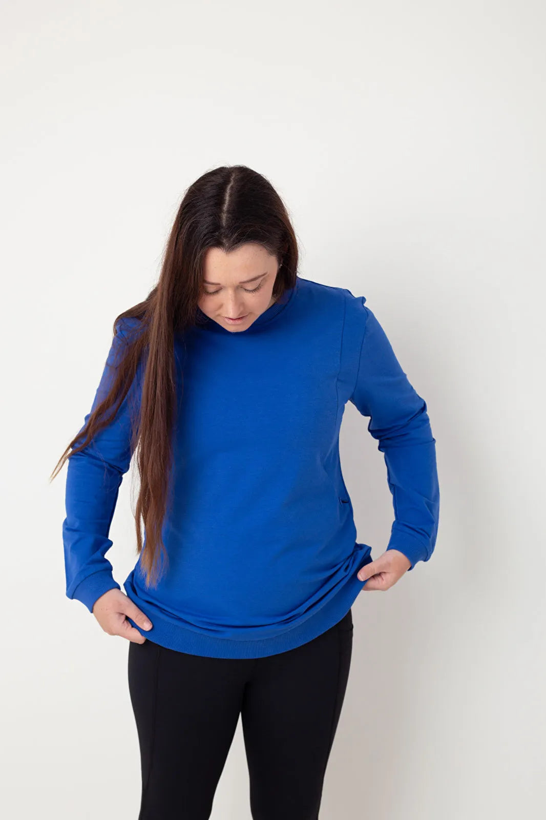 Latched Nursing Crew Sweatshirt - Blue