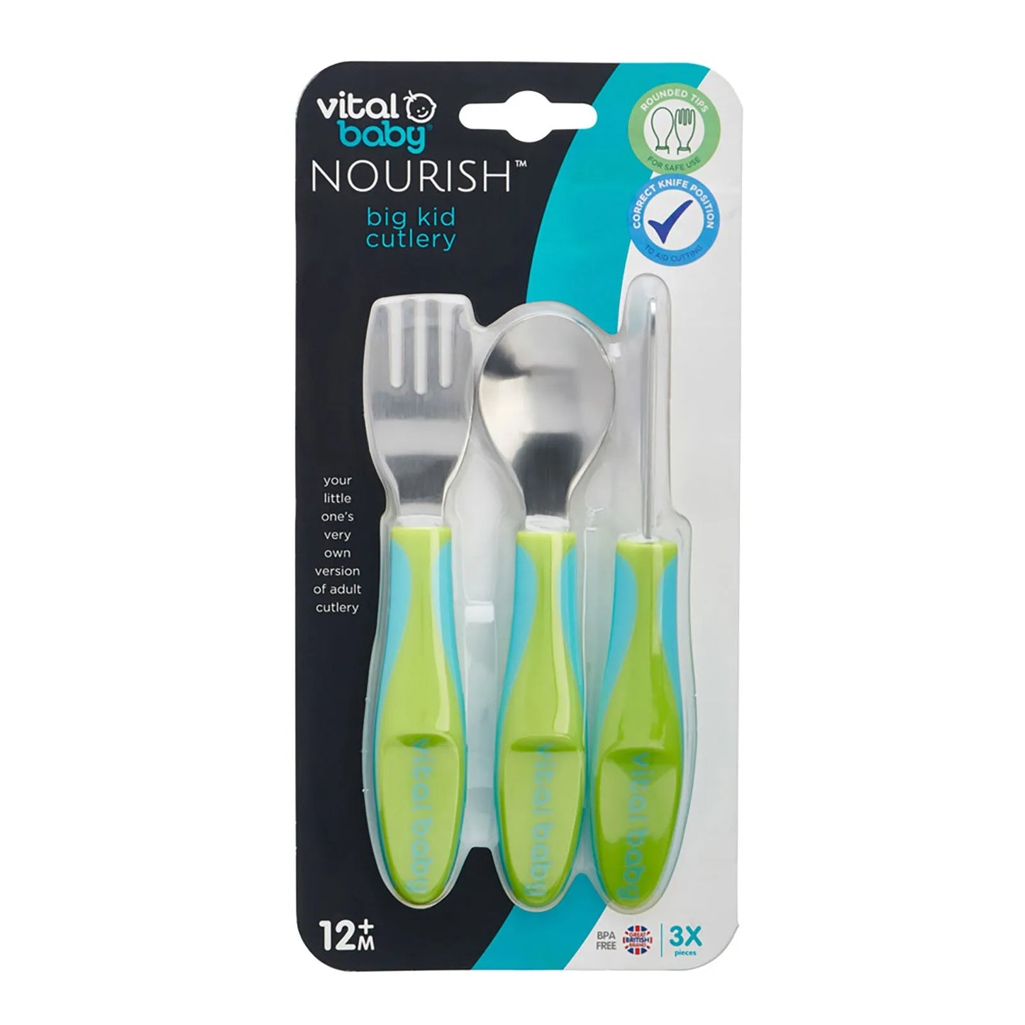 Vital Baby Nourish Big Kid Cutlery 12+ months Pack of 3 - Pop