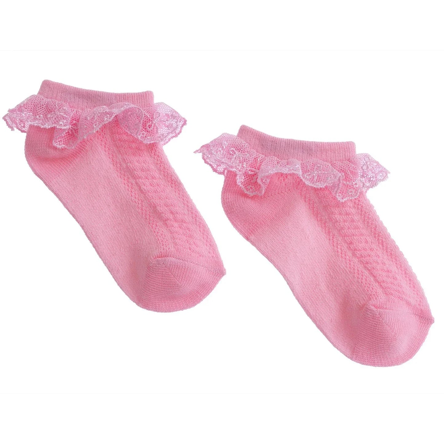 HelloBaby Girl Socks with Lace - Pink