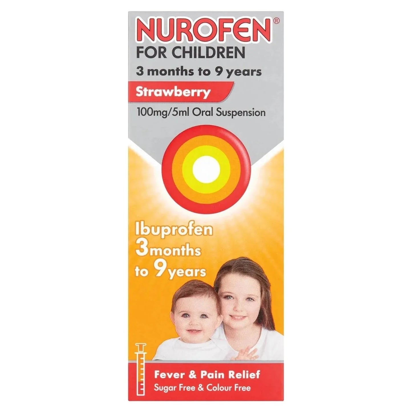 Nurofen for Children Strawberry 100mg/5ml Oral Suspension 3+ months 100ml