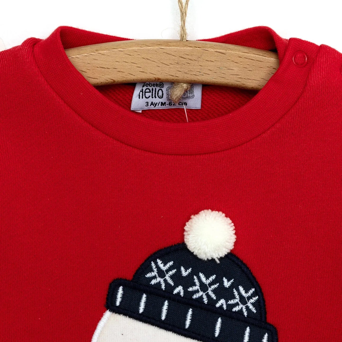 HelloBaby Snowman Sweatshirt-Footed Bottom - Red