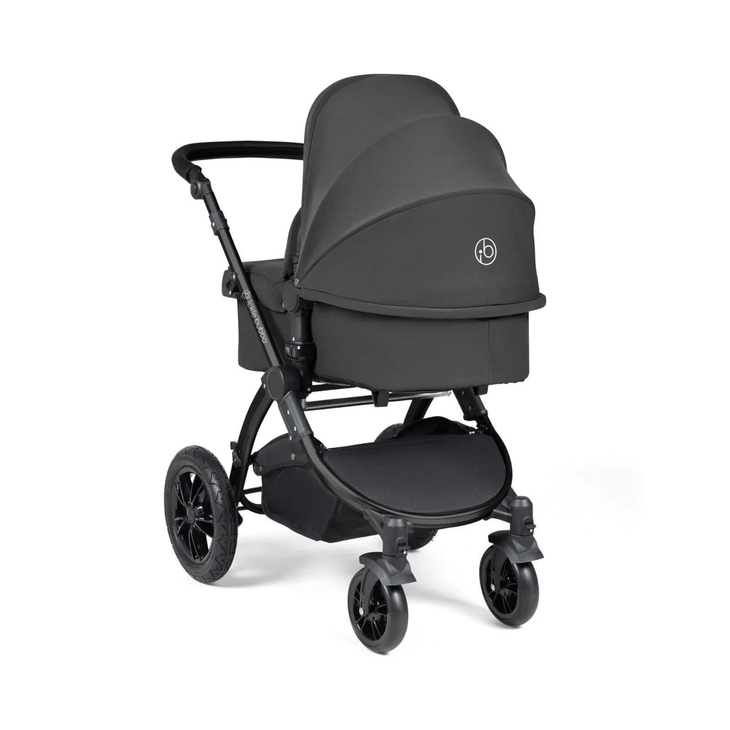 Ickle Bubba Stomp Luxe 2-in-1 Pushchair & Carrycot - Black/Charcoal Grey/Black