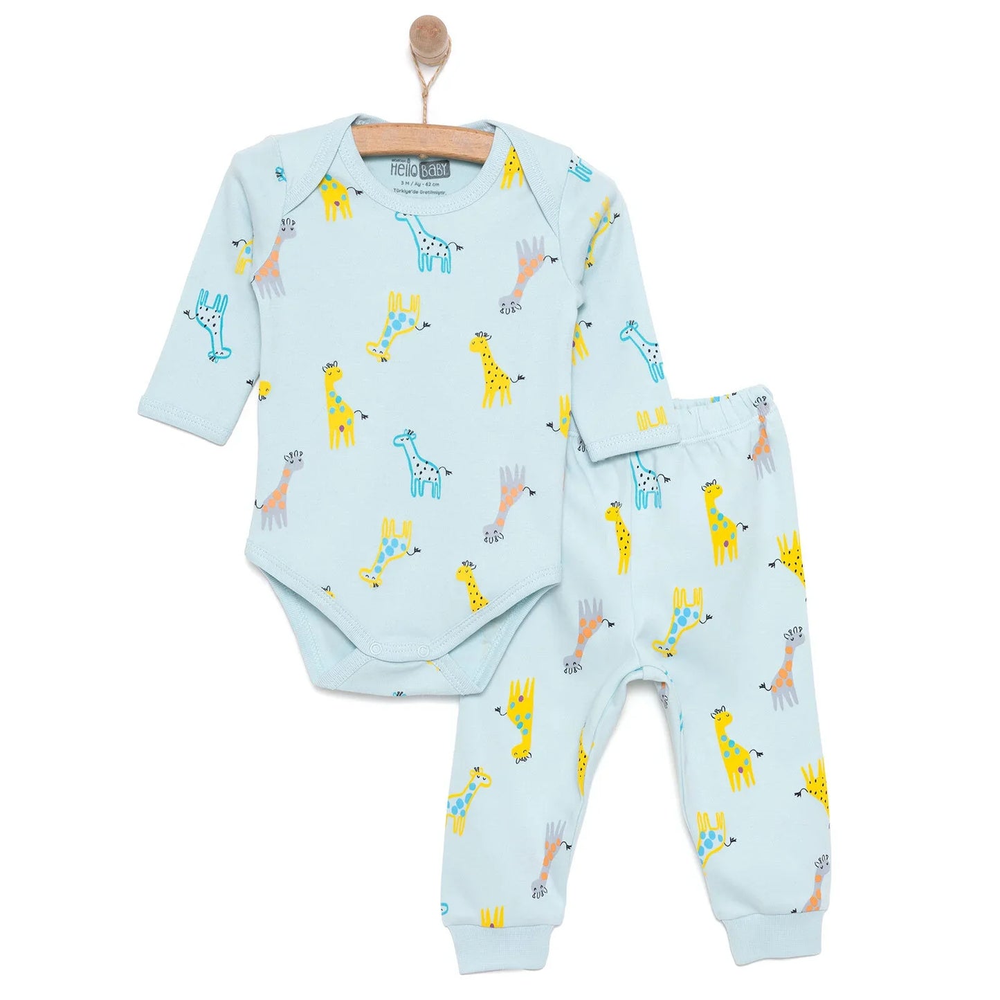 HelloBaby Unisex Body- Footless Bottom - Light Blue