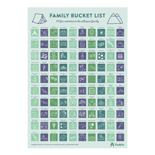 Toddle born Wild A2 Bucket List Poster - Scandi Design