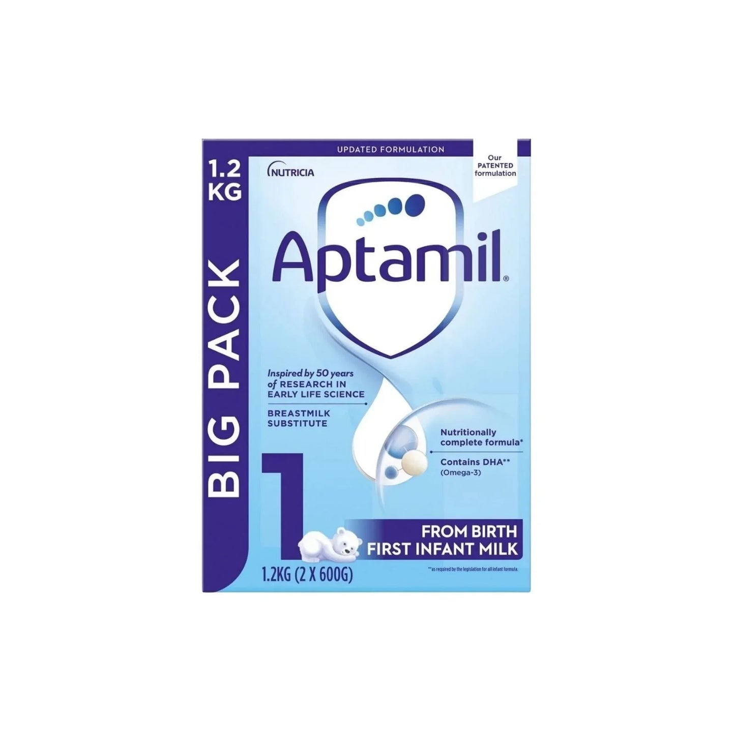 Aptamil baby formula packaging on a white background