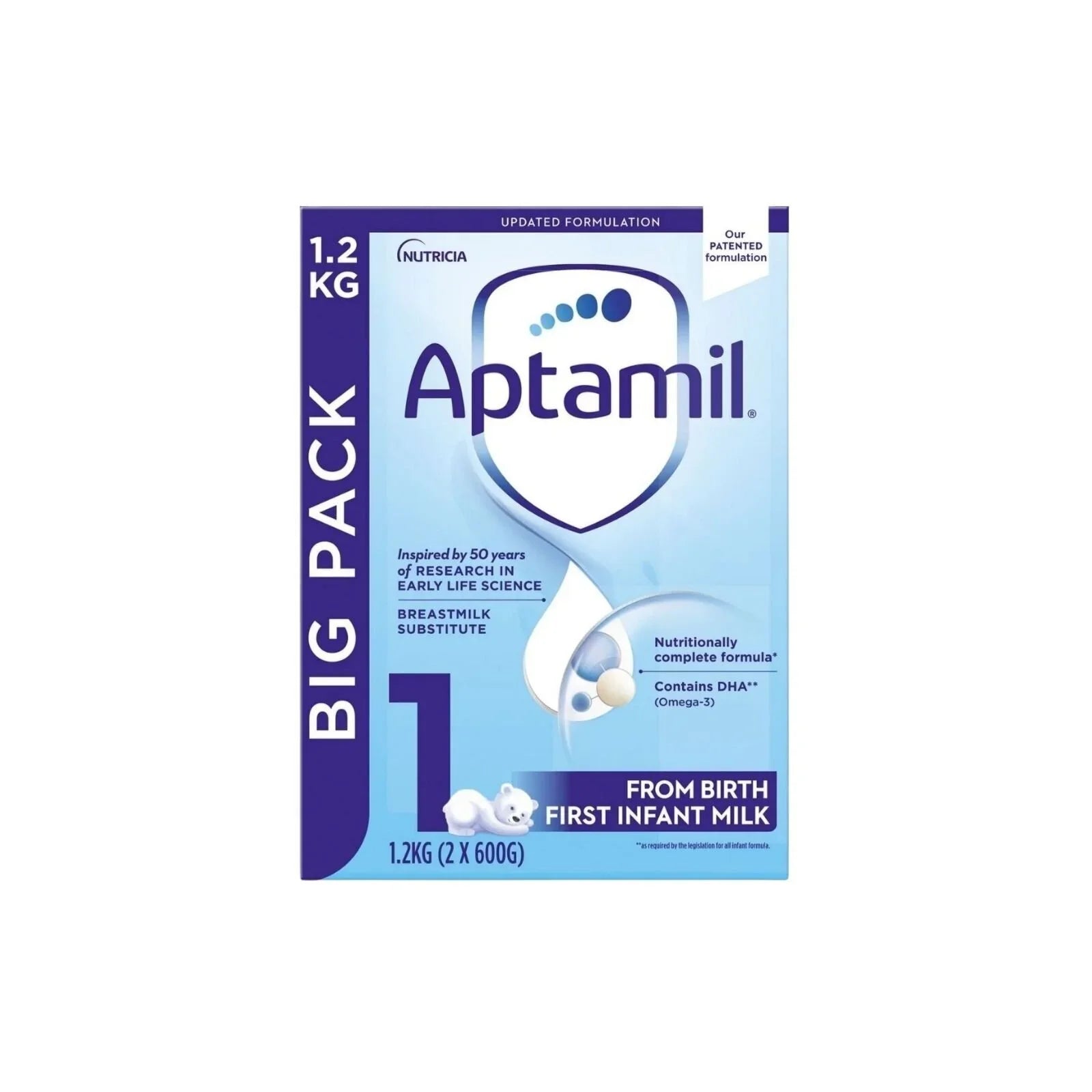 Aptamil baby formula packaging on a white background