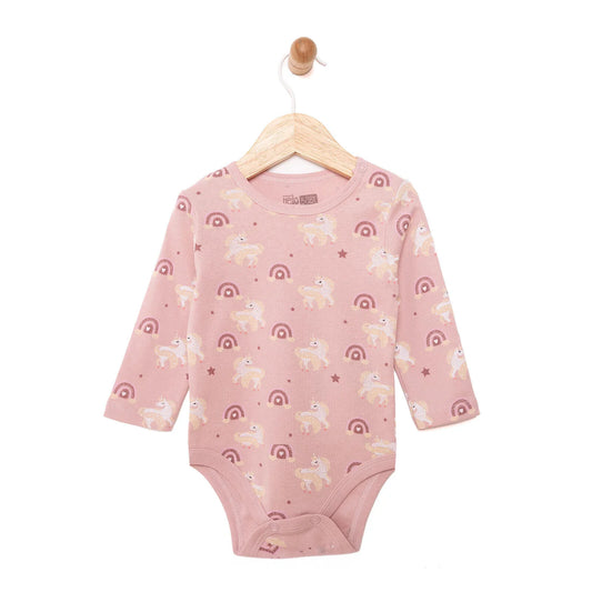HelloBaby Girl Long Sleeve Bodysuit - Light Rose