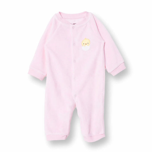 HelloBaby Newborn Velvet Footlesss Jumpsuit - Light Pink