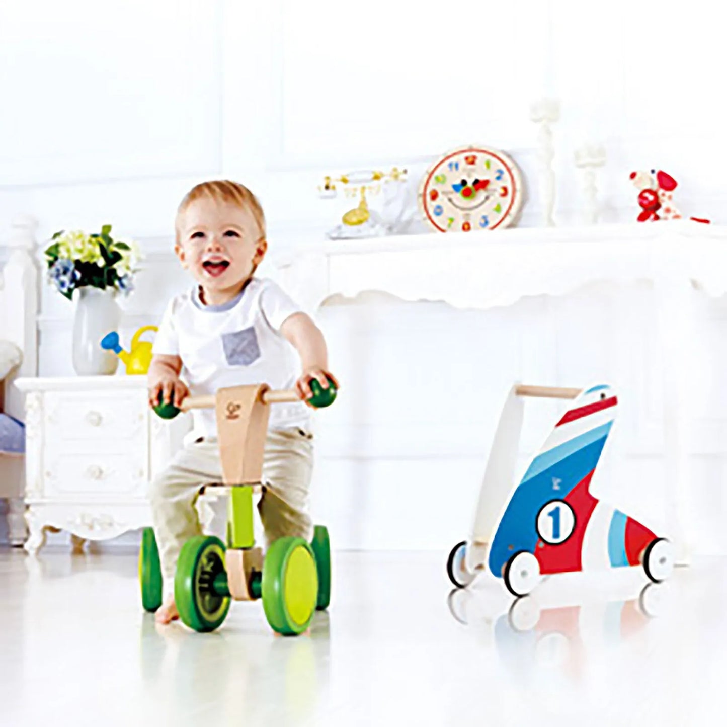 Hape Scoot-Around Kids Wooden Ride On - Green