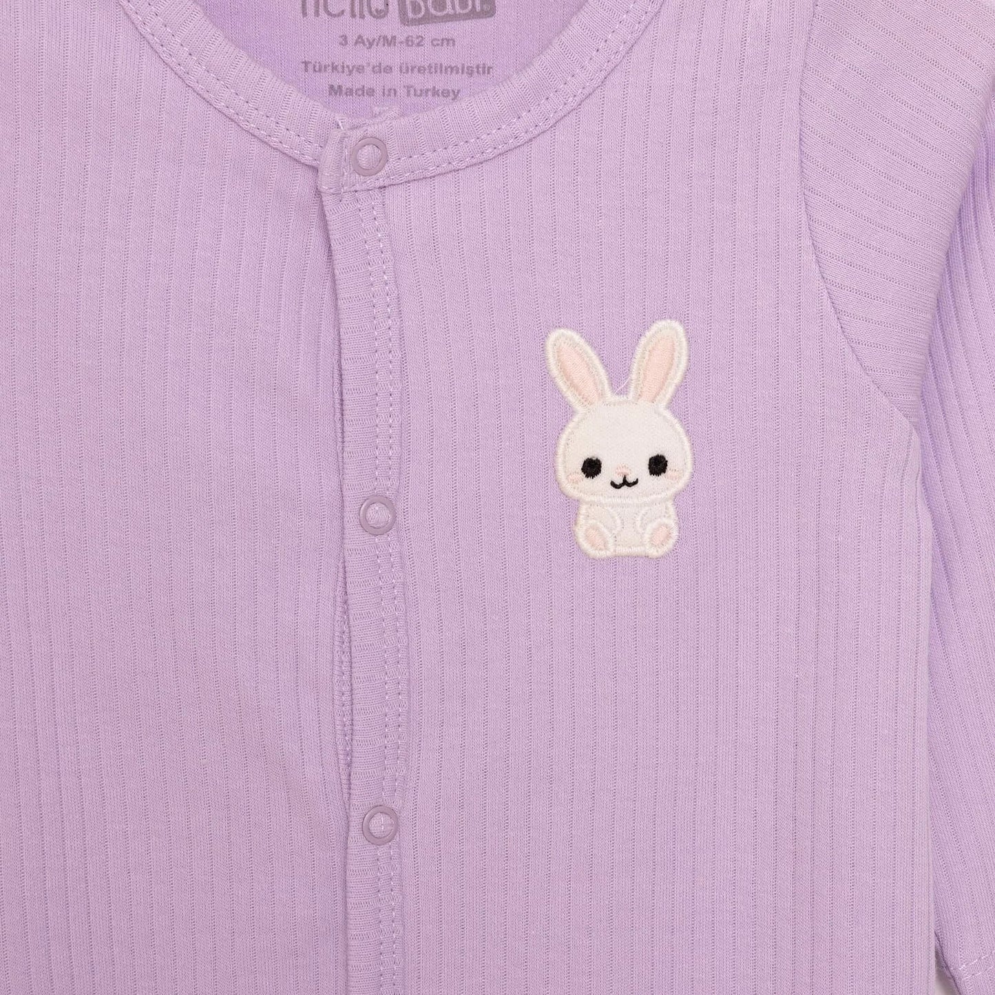 HelloBaby Newborn Girl Footed Jumpsuit - Purple