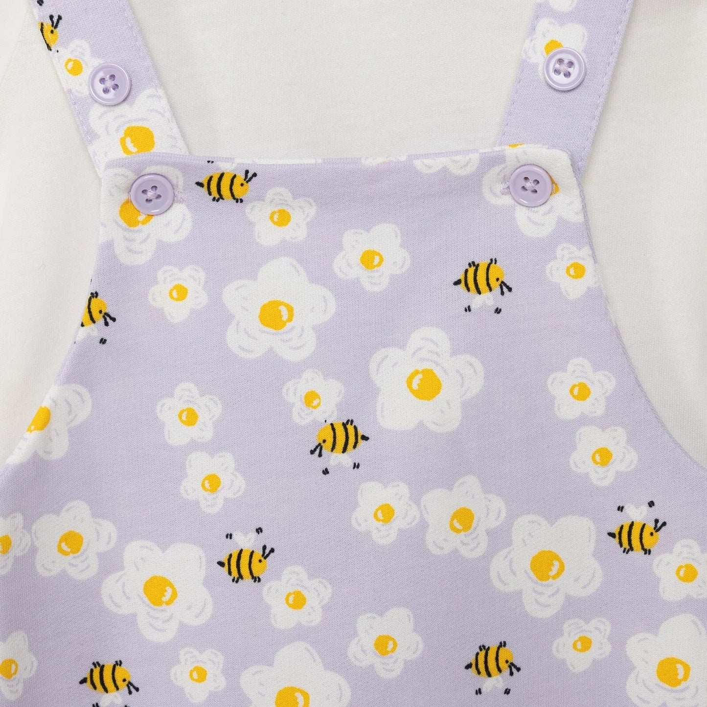 HelloBaby Girl Overall Shorts & T-shirt - White