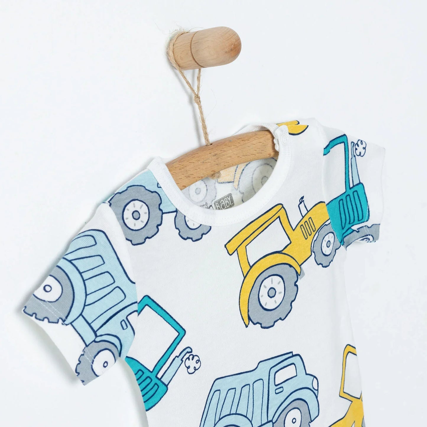 HelloBaby Animal Patterned Short Sleeve Body - Ecru