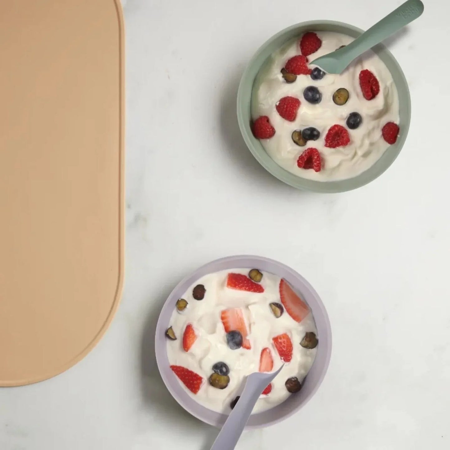 Vital Baby Nourish Silicone Suction Bowl Set - Dusky Mauve