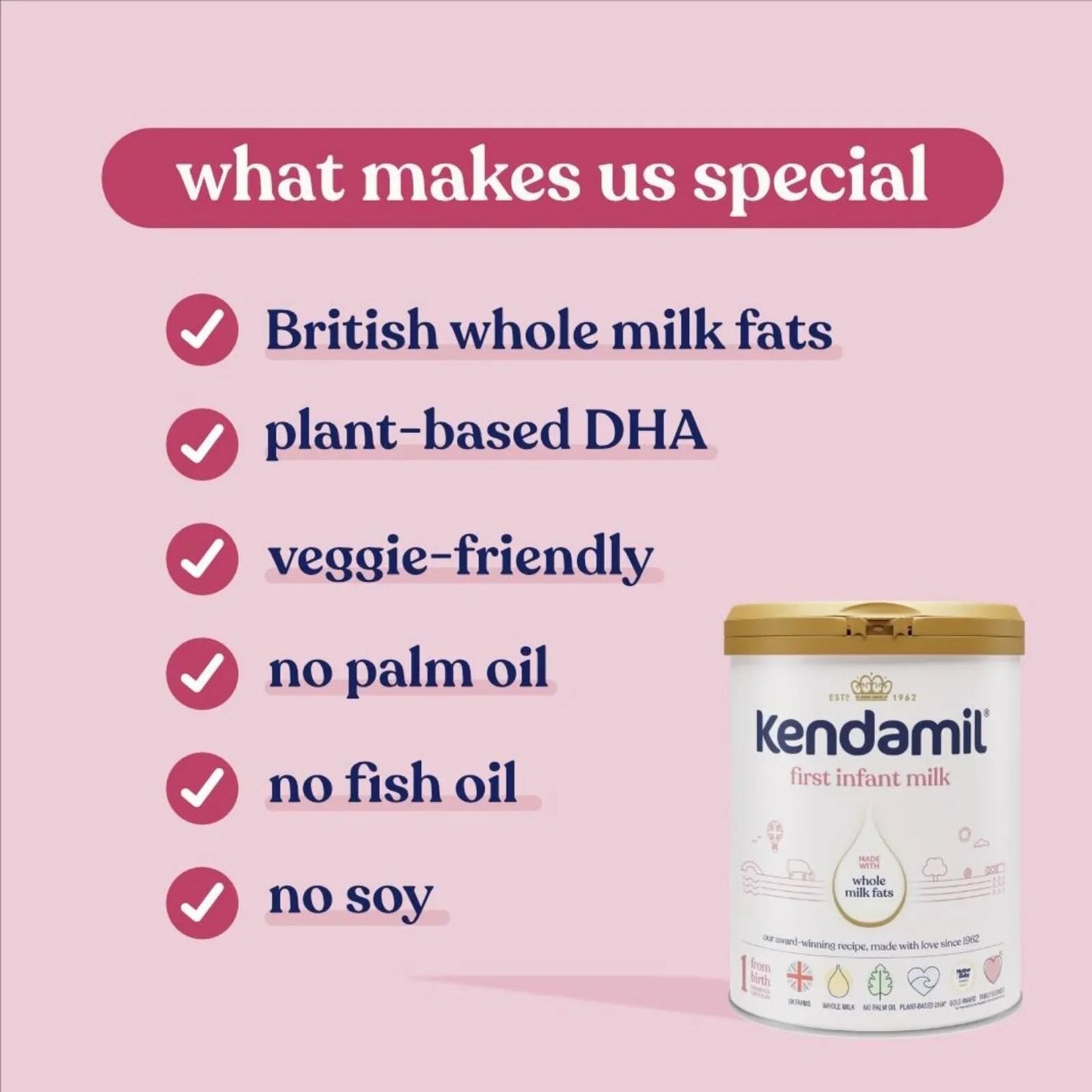 Kendamil Stage 1 First Infant Milk Formula from Birth 800g