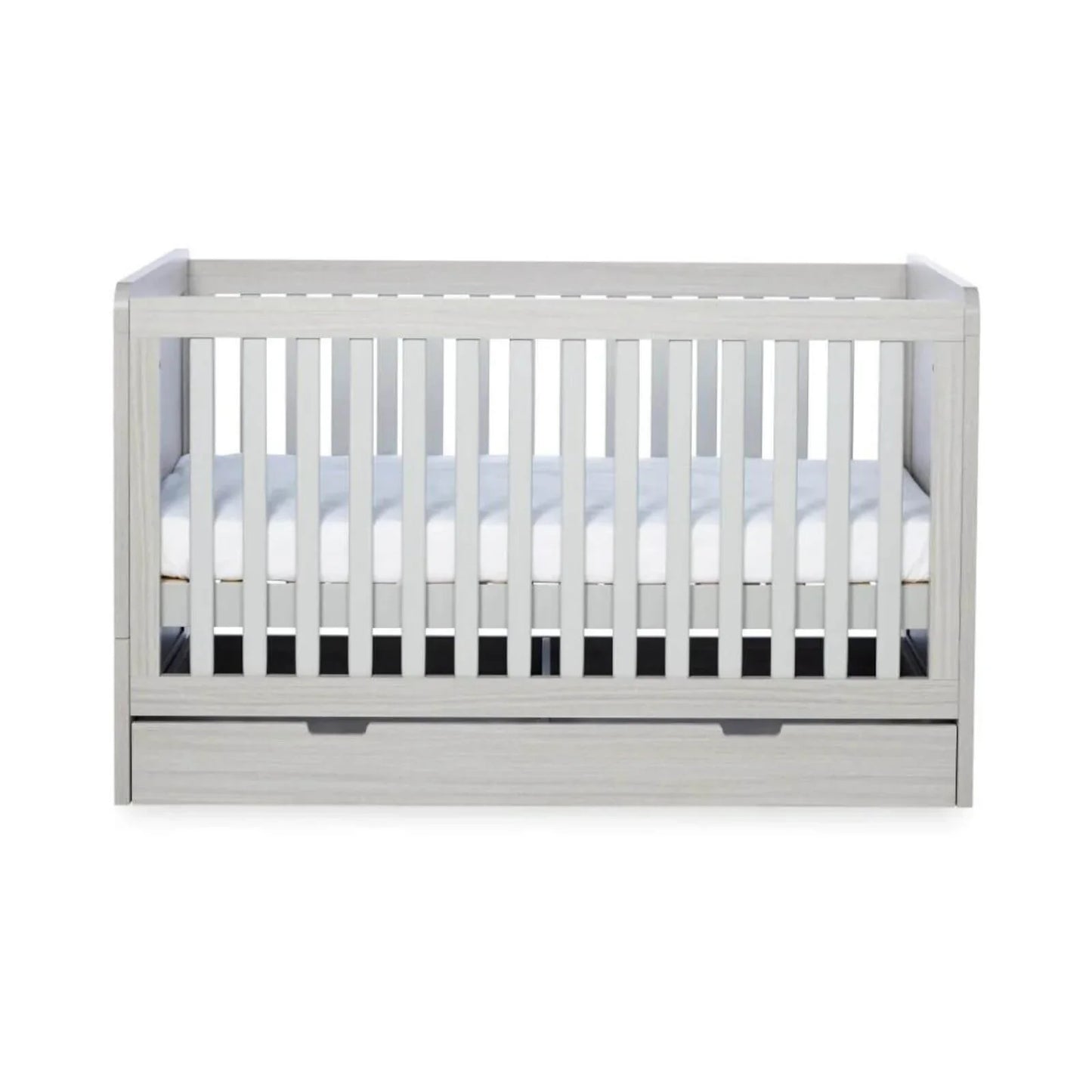 Ickle Bubba Pembrey Cot Bed & Under Drawer Ash Grey - Without Mattress