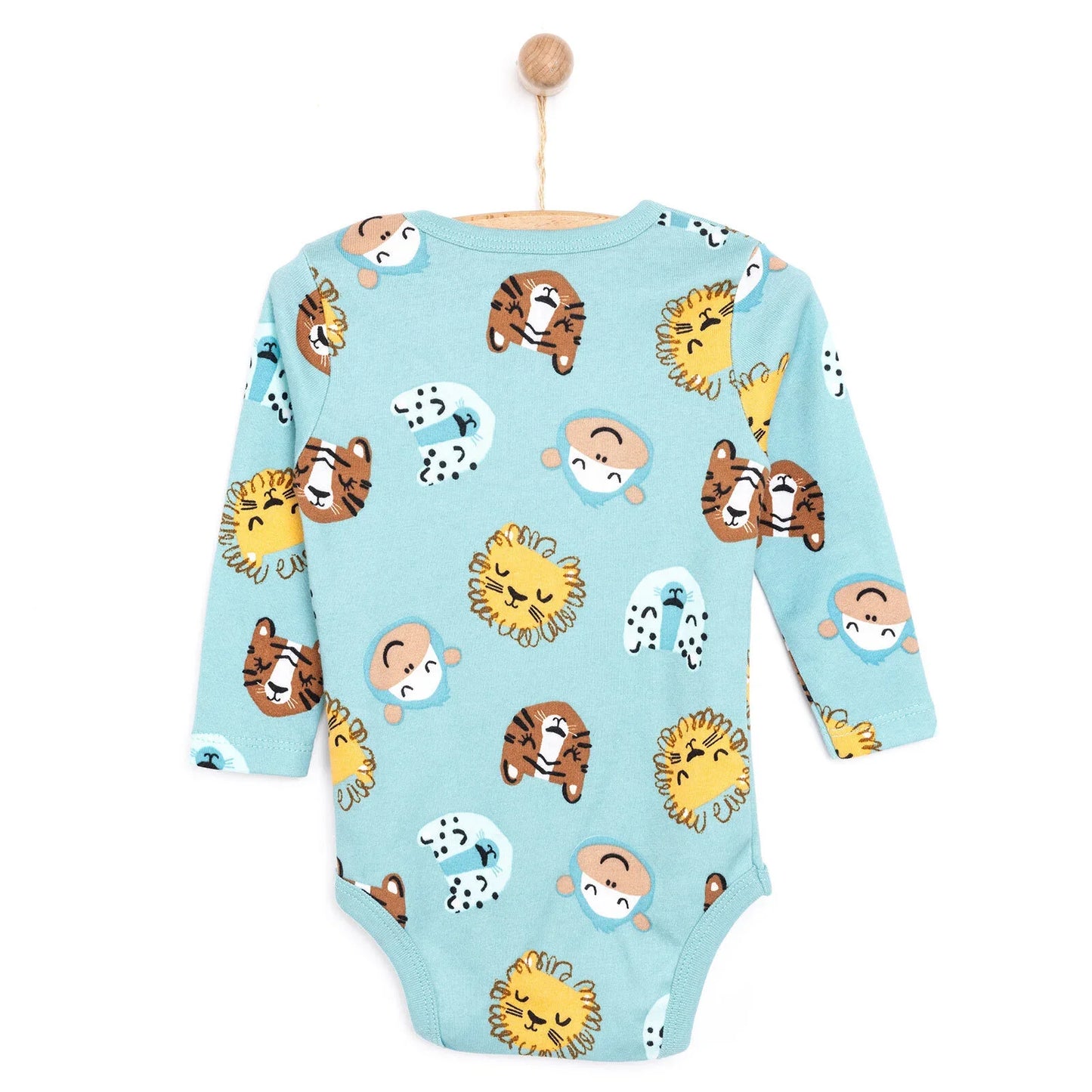 HelloBaby Boy Long Sleeve Bodysuit - Petrol Green