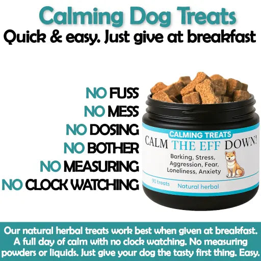 Calming dog treats for barking, stress, anxiety (natural herbal)
