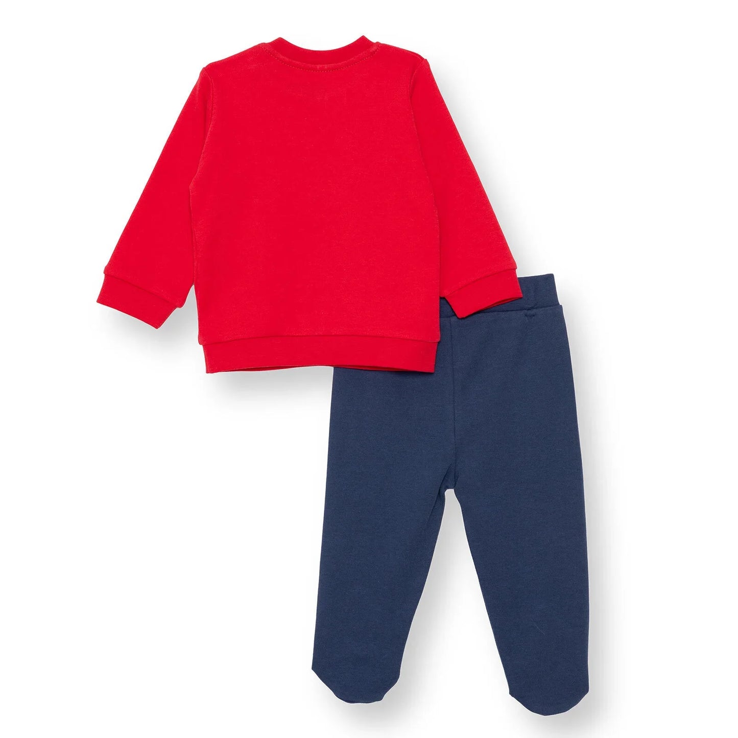 HelloBaby My First Christmas Newborn Boy Sweatshirt-Footed Bottom - Red