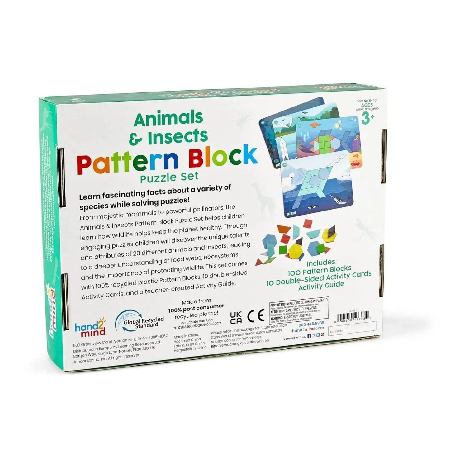 hand2mind Animals & Insects Pattern Block Puzzle Set