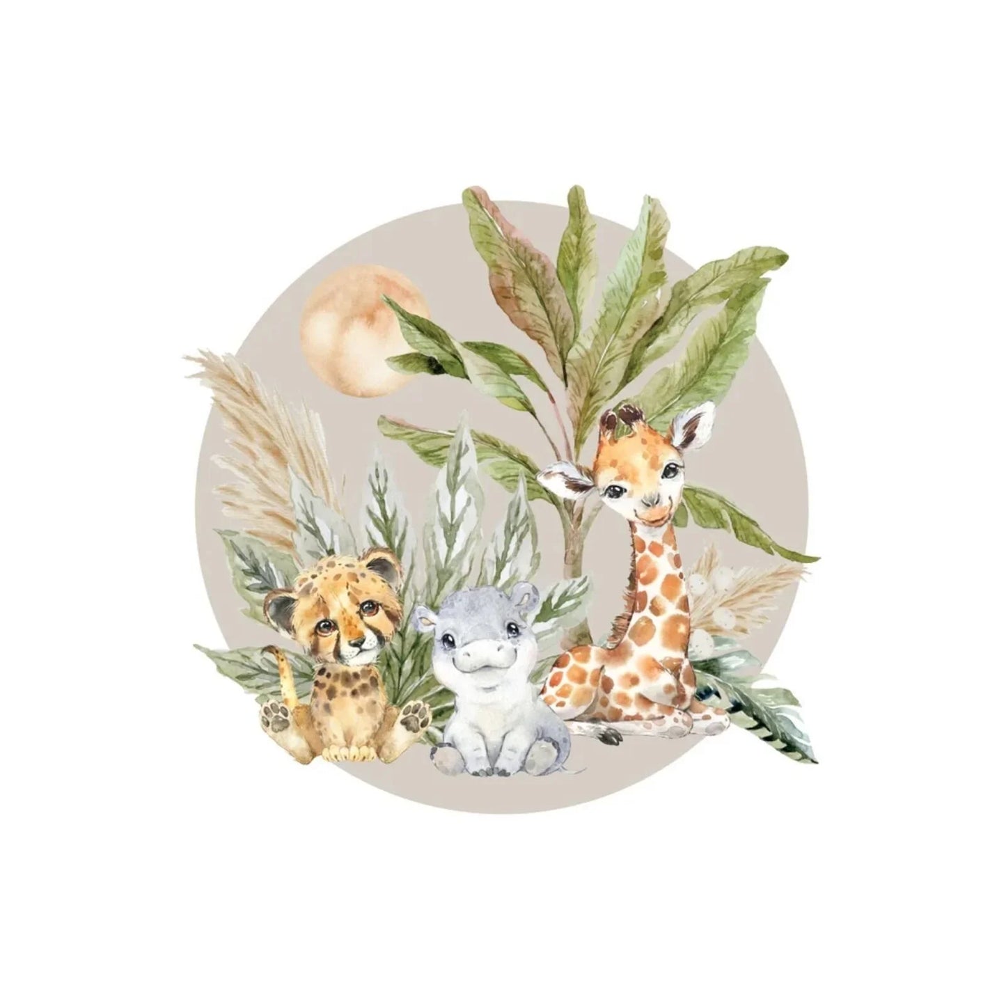 Live Vida Baby Safari Circle Wall Sticker 2 pcs