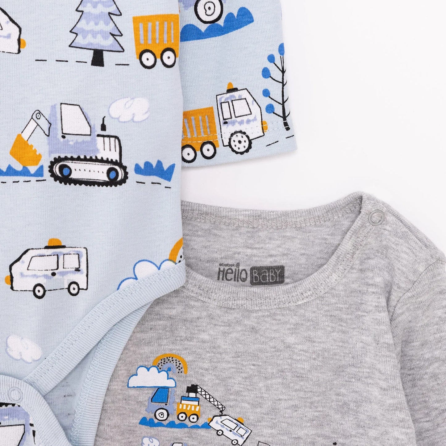 HelloBaby Boy 2-Pack Long Sleeve Bodysuit - Blue