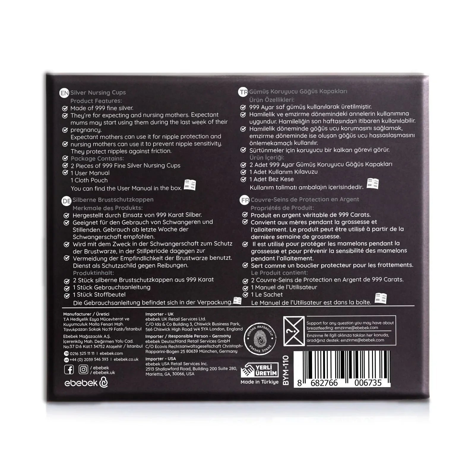 ebebek baby mom 2 - Pack 999 Sterling Silver Nipple Shield Cover/Nipple Cups - mezetto