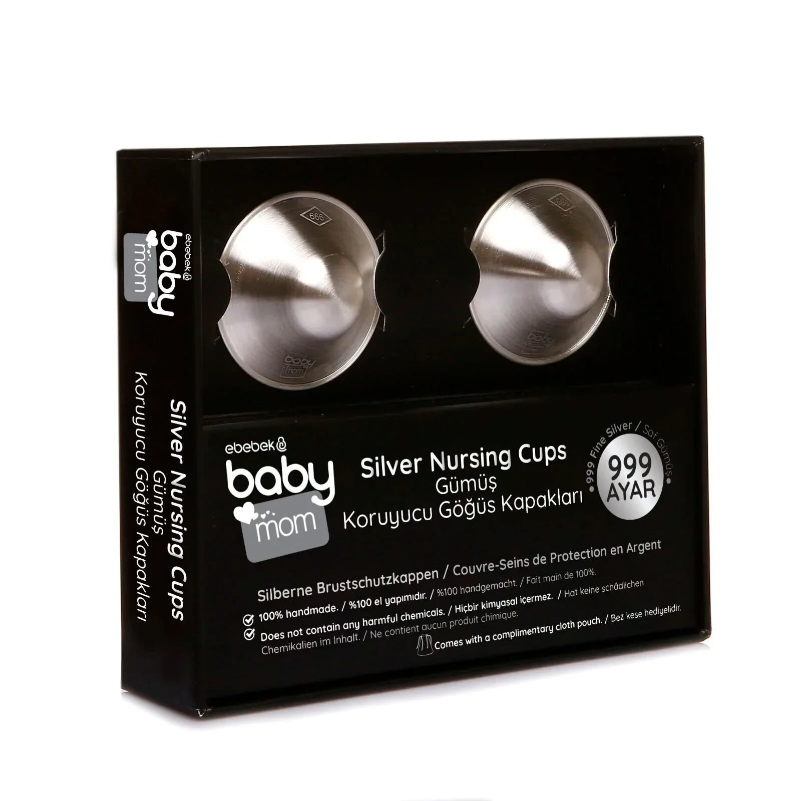 ebebek baby mom 2 - Pack 999 Sterling Silver Nipple Shield Cover/Nipple Cups - mezetto