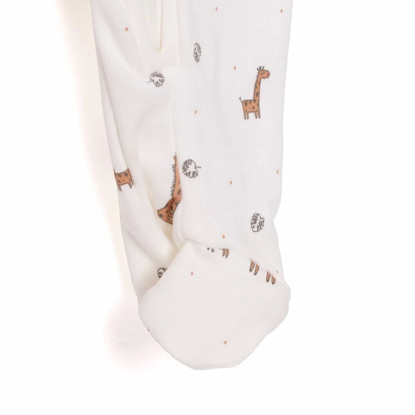 HelloBaby Newborn Girl Footed Jumpsuit - Ecru