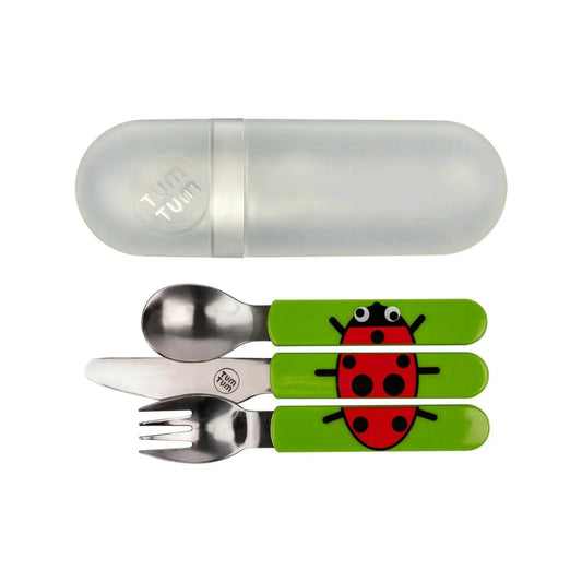 TUM TUM Travel Cutlery Set with Case - Ladybird